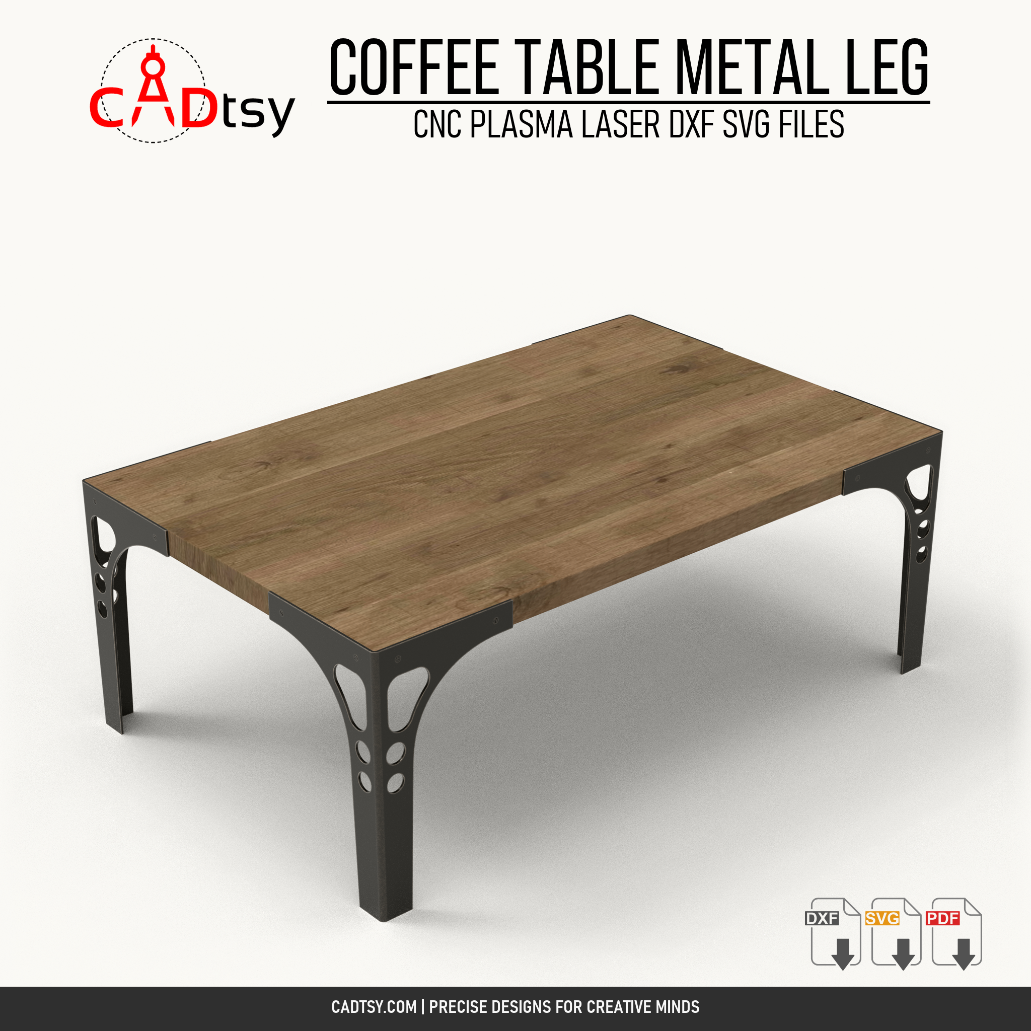 Industrial Coffee Table Leg DXF/SVG - 16 in | CADtsy