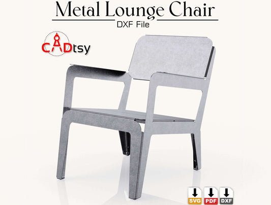Metal Lounge Chair Laser plasma cut, Outdoor Furniture Project, lounger stool modern style, cozy backyard patio decor