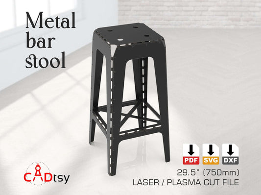 Metal Bar Stool, Industrial Style, Height 750