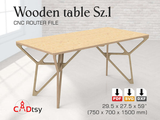 Wooden / Plywood Table Lenght 1500, Width 700, Height 750