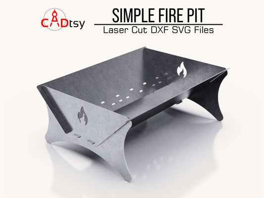 Simple portable fire pit design, optimized for CNC laser and plasma cutting available as a DXF file, perfect for outdoor grilling, camping stoves, or BBQs, with easy-to-follow vector plans