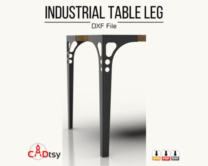 Industrial style Table / desk Metal Leg CNC laser plasma machine DXF SVG file vector pattern. Height 740 mm / 29 inches