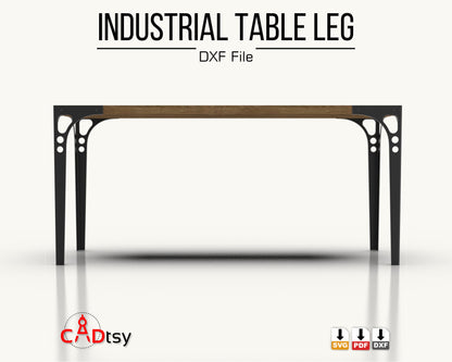 Industrial style Table / desk Metal Leg CNC laser plasma machine DXF SVG file vector pattern. Height 740 mm / 29 inches