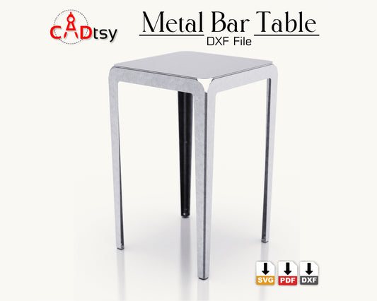 Metal Bar High Table CNC plasma laser DXF SVG Cutting files, building plans, sheet metal bending plans.