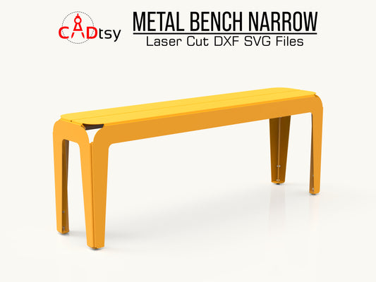 Outdoor metal CNC laser/plasma cut backrest bench in modern style. A heavy-duty design ideal for a patio or garden. Stylish and durable outdoor seating.