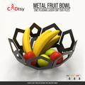 Hexagon pattern sheet metal fruit bowl DXF and SVG cutting file cover