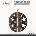 Assembled 3D metal Christmas bauble ornament with star cutouts