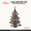 Large freestanding interlocking metal Christmas tree with star cutouts