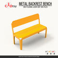 1200 millimeter metal backrest bench DXF and SVG CNC cutting file cover image