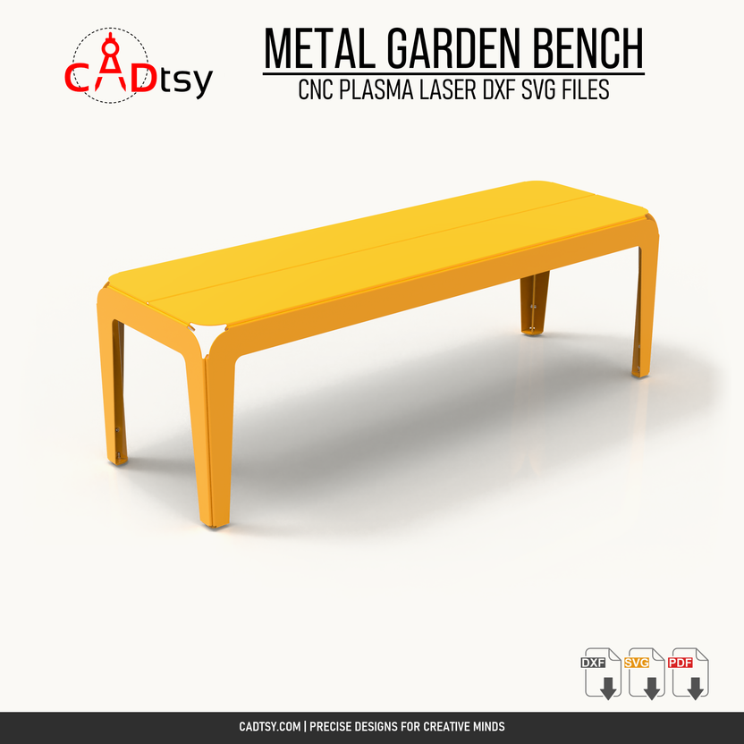 1400 millimeter metal bench DXF and SVG CNC cutting file cover image