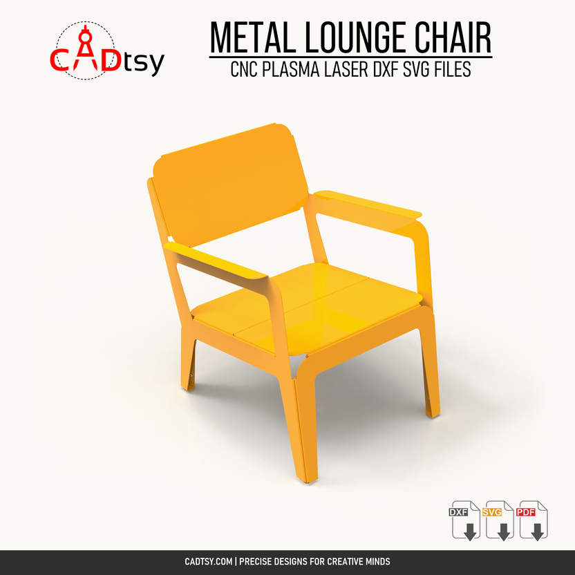 Metal lounge chair DXF and SVG CNC cutting file cover image