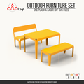 Three-piece outdoor metal table and bench set DXF and SVG CNC file cover image
