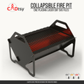 Collapsible fire pit and removable grill grate DXF and SVG CNC cutting file cover
