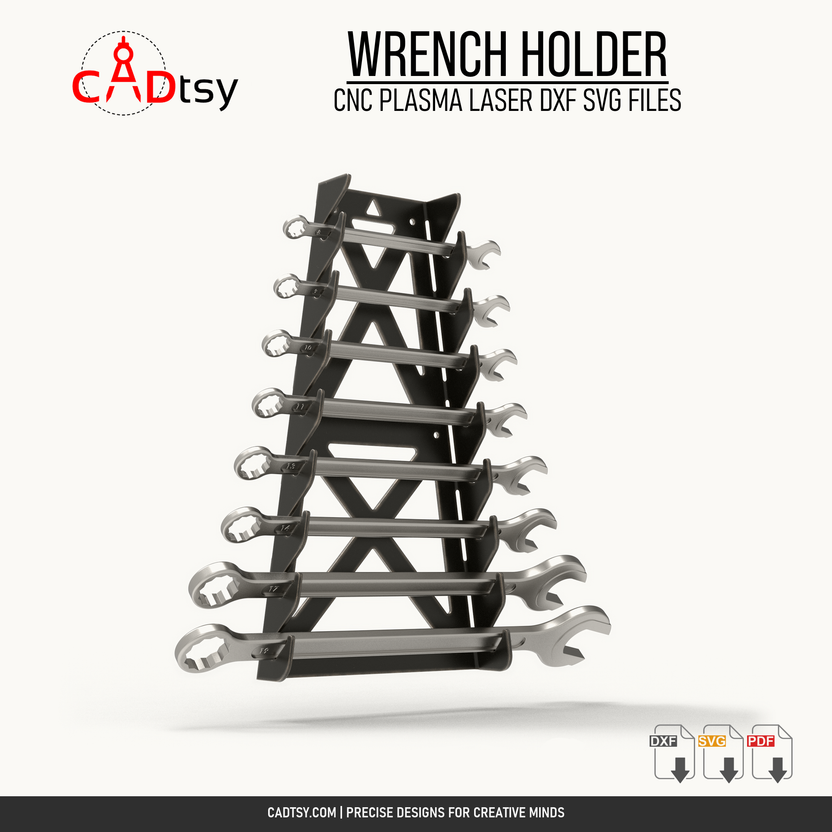 Metal wrench holder loaded with combination wrenches