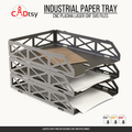 Three stacked industrial metal paper trays for A4 and Letter documents