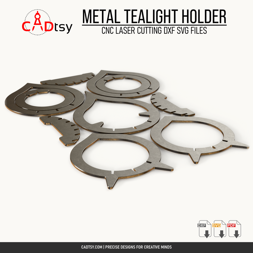 CNC flat cutting layout for the layered metal tealight holder parts