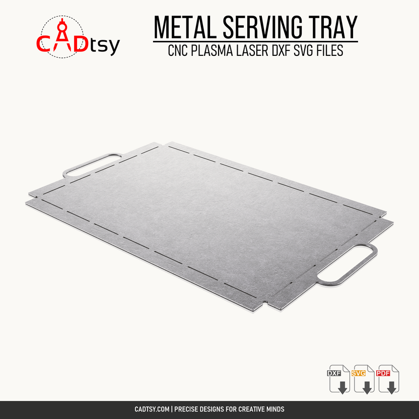 One-piece CNC flat cutting layout for the metal serving tray
