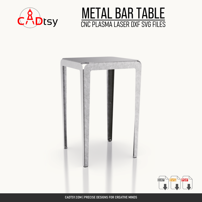 Front perspective of the 1050 millimeter high metal bar table