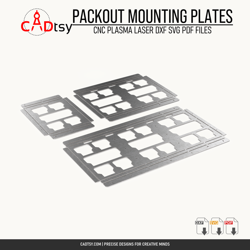 Dimension-free flat patterns for three mounting plate sizes