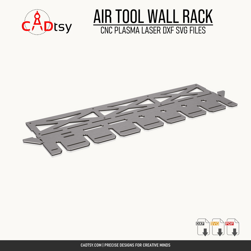 One-piece CNC flat cutting layout for the air tool wall rack