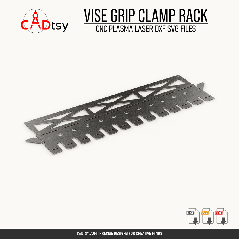 One-piece flat CNC cutting pattern for the vise grip clamp rack