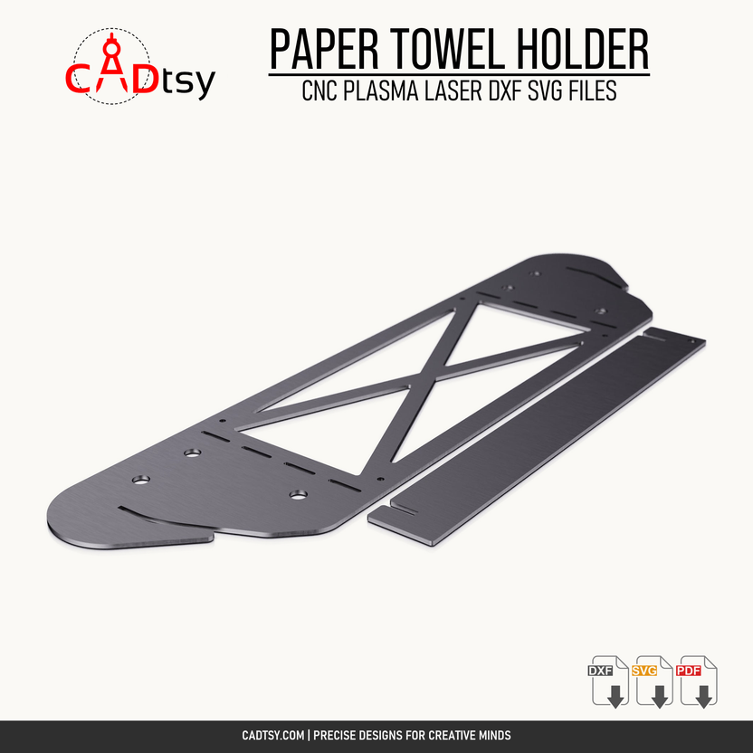 Two-part CNC flat cutting layout for the metal paper towel holder