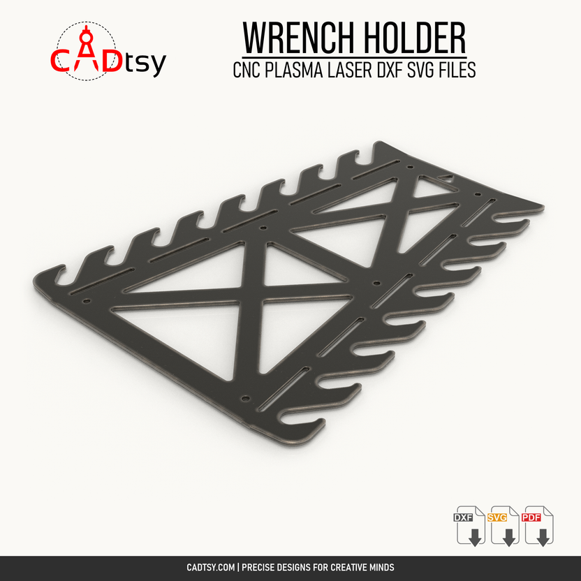 One-piece flat cutting layout for the metal wrench holder