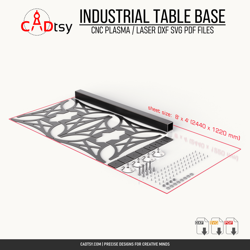 Diagonal cut layout for the 6 mm and 12 mm steel components