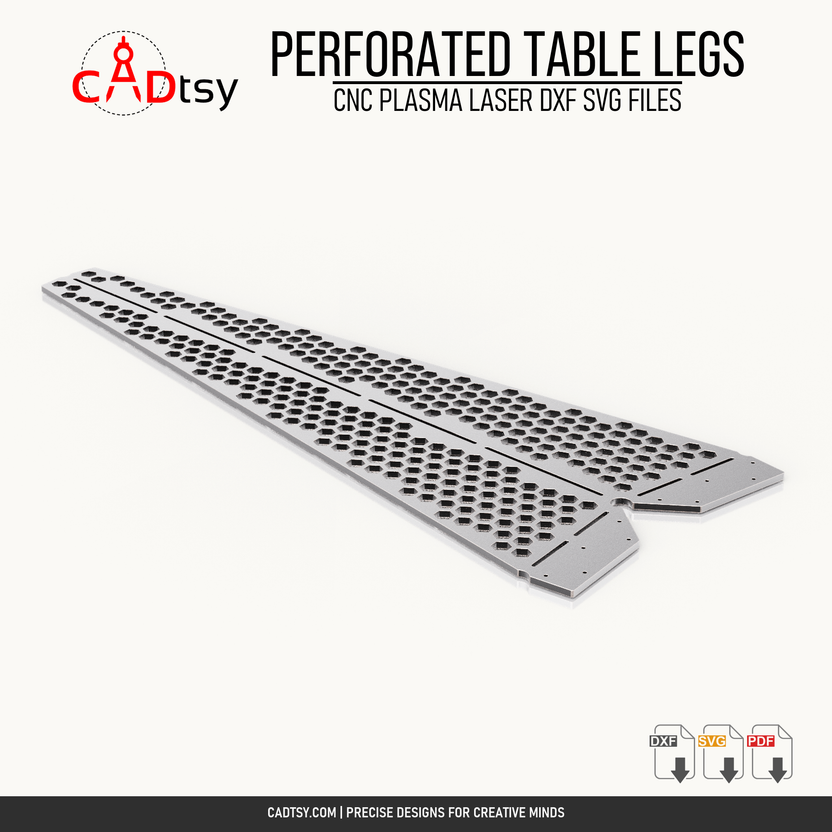 CNC flat pattern for the hex perforated sheet-metal table leg