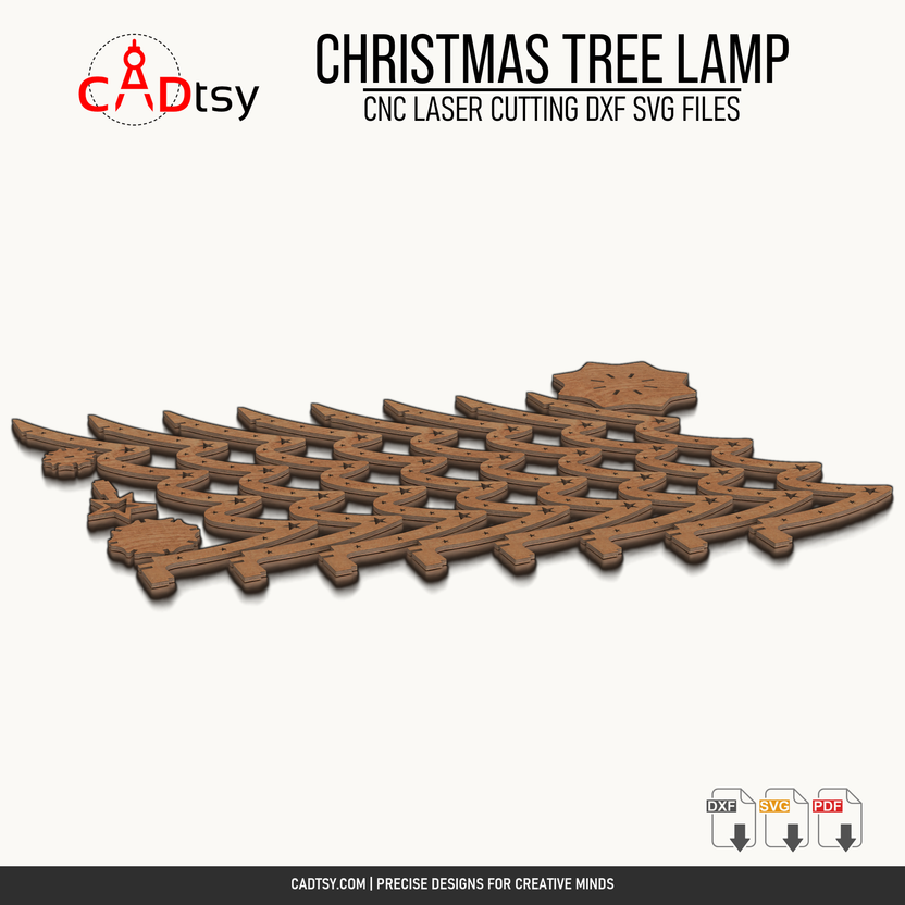 CNC flat layout for the wooden Christmas tree lamp parts