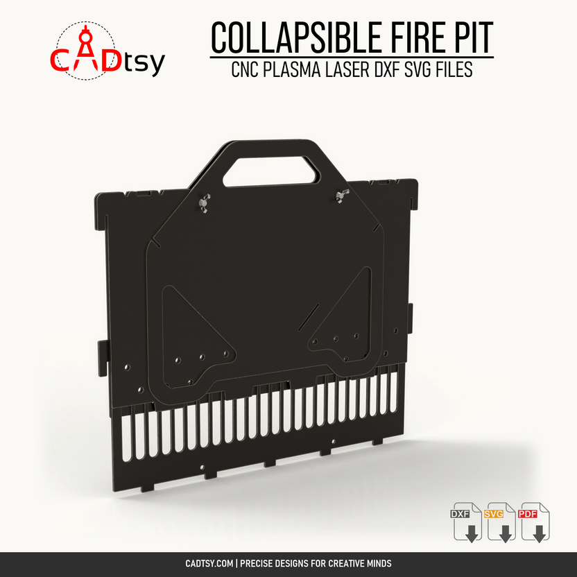 Collapsible fire pit panels stacked into the compact carry configuration