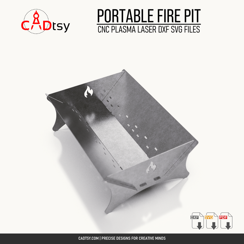 Elevated view showing the portable fire pit interior and ventilation slots