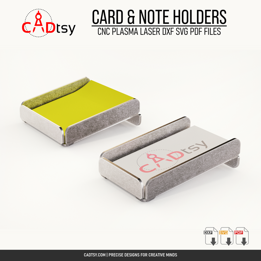 Updated business card and sticky note holders from an alternate perspective