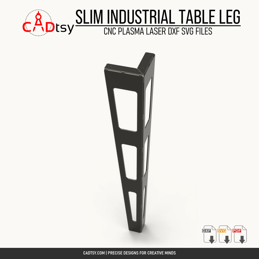 Single formed 700 millimeter slim industrial table leg