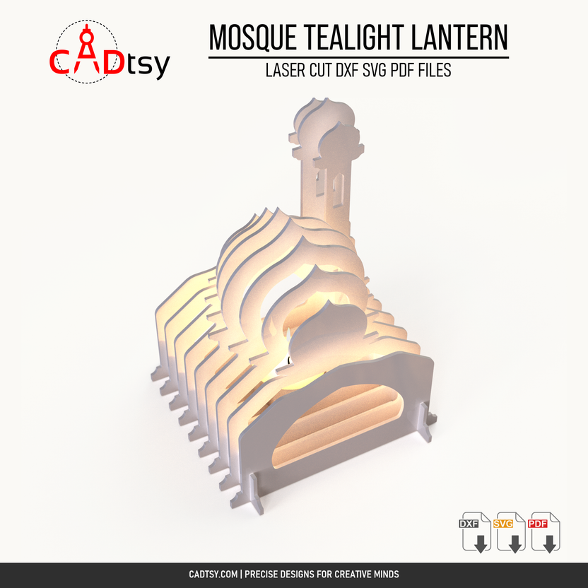 Layered mosque tealight lantern shown from an upper rear perspective