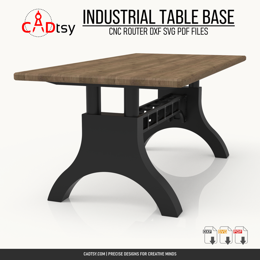 Vintage industrial wood table base shown from an alternate perspective