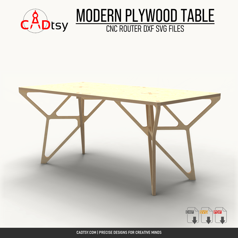 Assembled 1700 mm plywood table shown from an alternate perspective