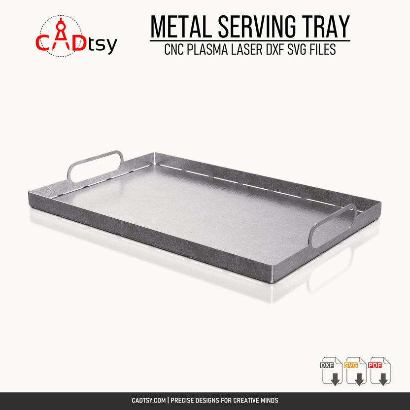 Top perspective showing the tray surface, raised sides, and handles