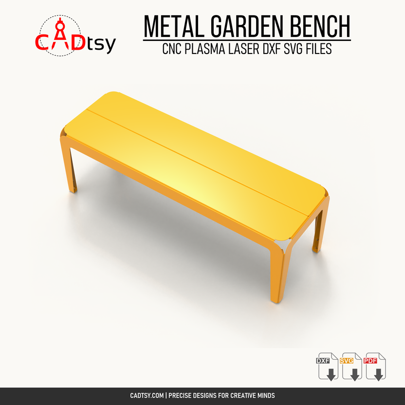 Overhead perspective of the three-panel metal bench seat
