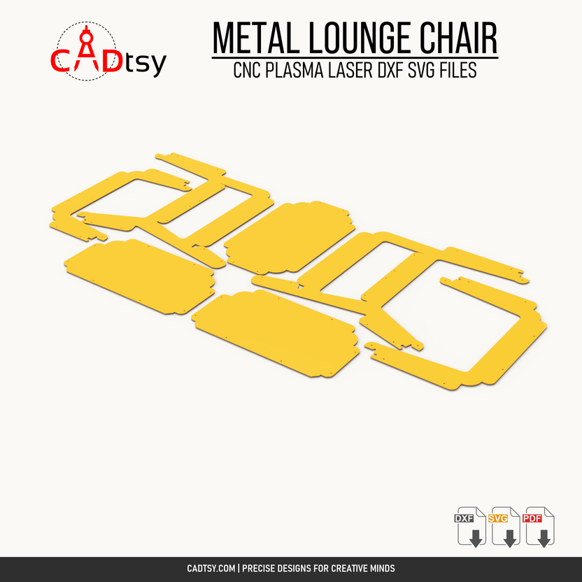CNC-cut flat-pattern component layout for the metal lounge chair