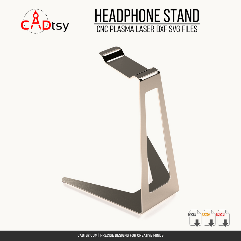 Empty R2 one-piece formed metal headphone stand