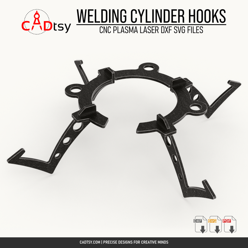 Assembled cut-only welding cylinder hook organizer
