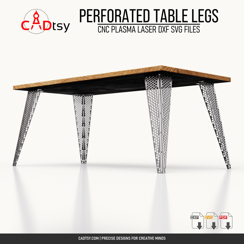 Low-angle view showing the folded hex-pattern table-leg construction