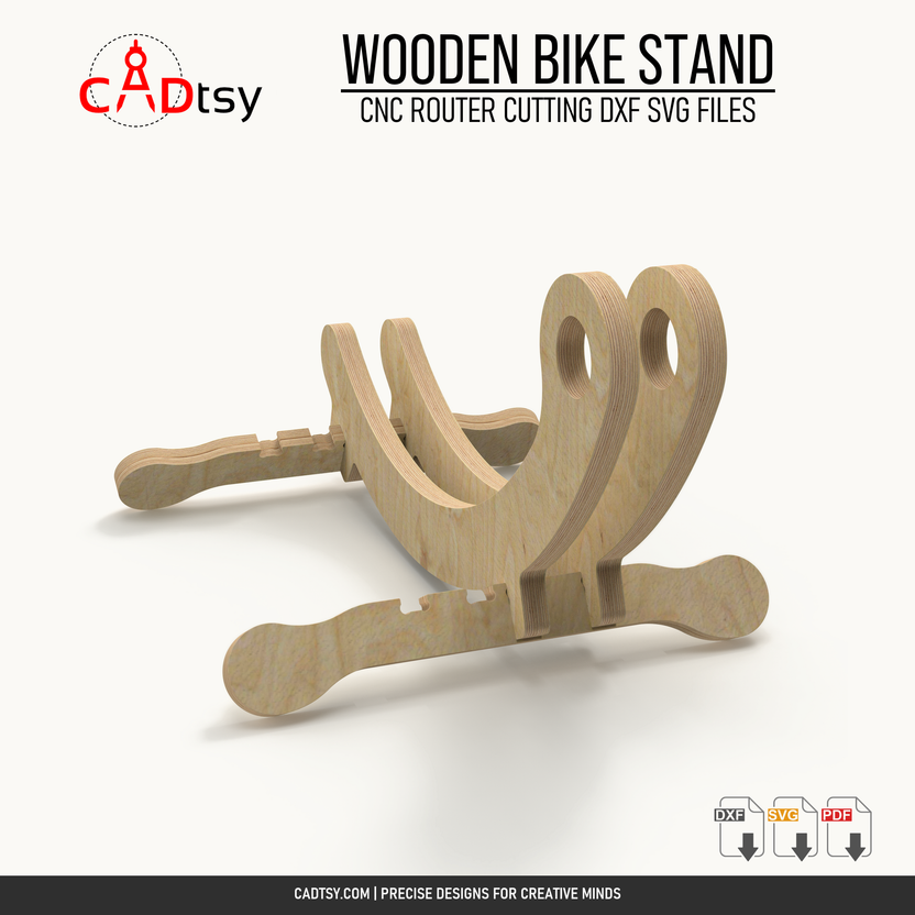 Assembled wooden floor bike stand without a bicycle