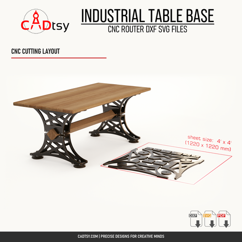 CNC router cutting layout for the double-panel plywood table base components