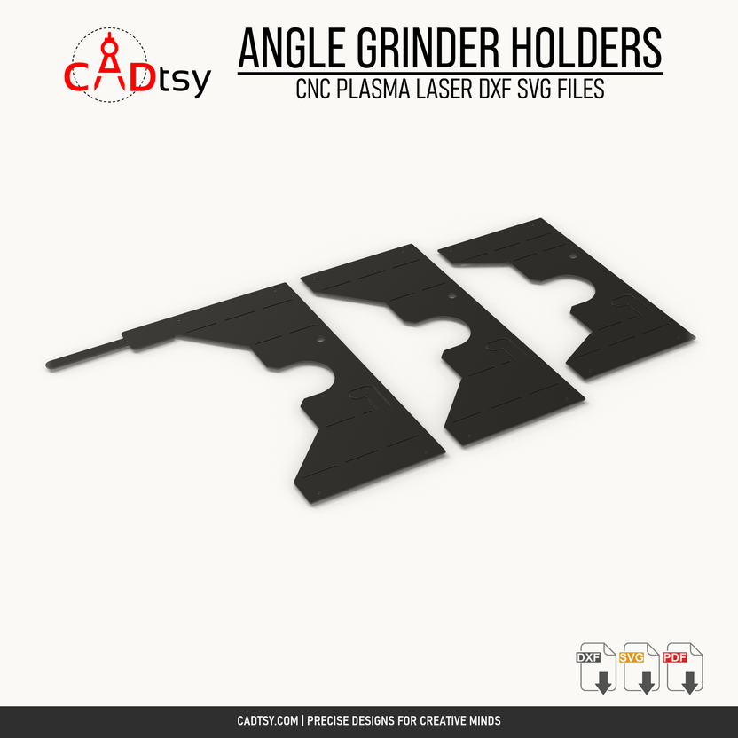 Three CNC-ready flat patterns with integrated slot-cut bending guides