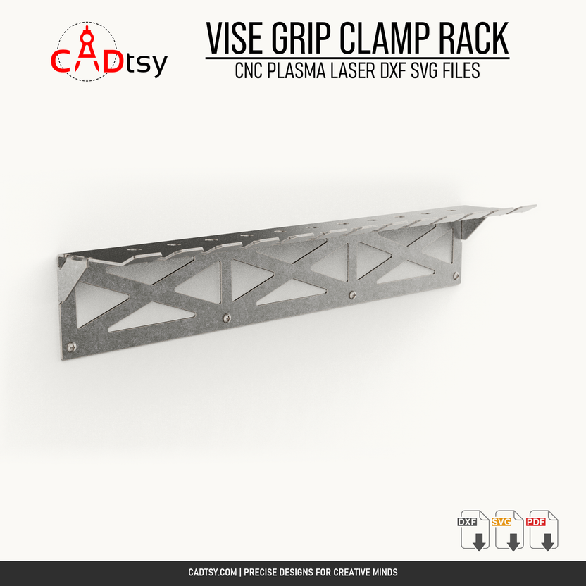 Empty formed sheet-metal vise grip clamp rack