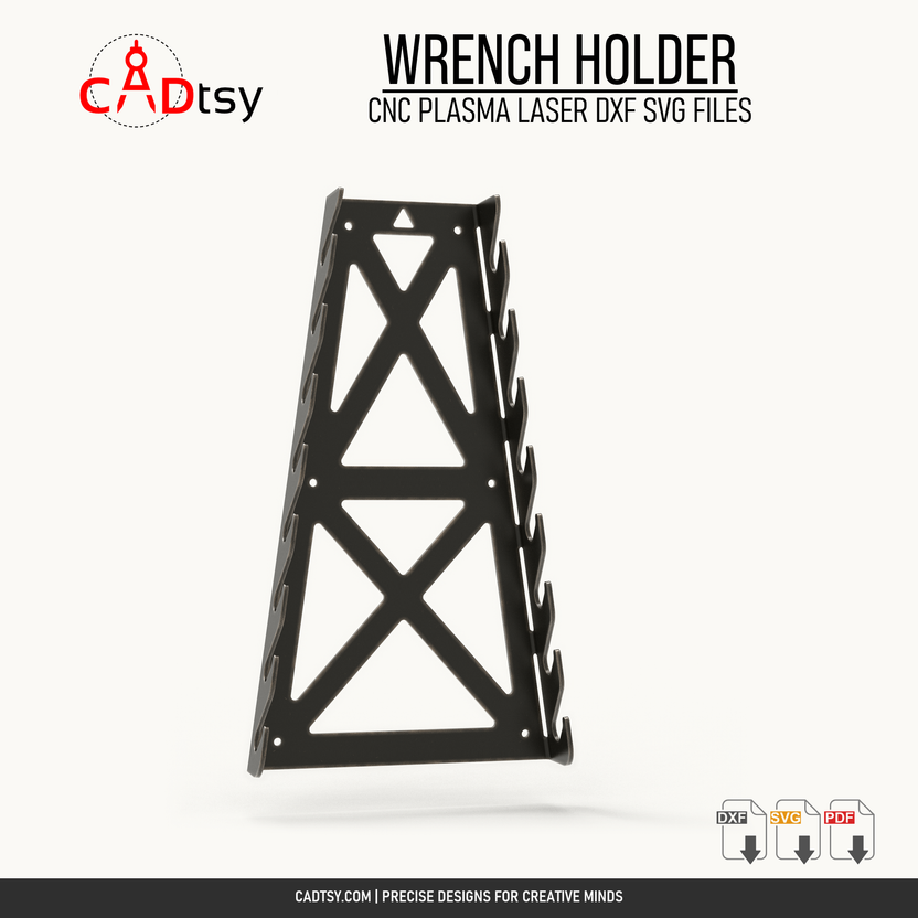 Front view of the empty formed sheet metal wrench holder