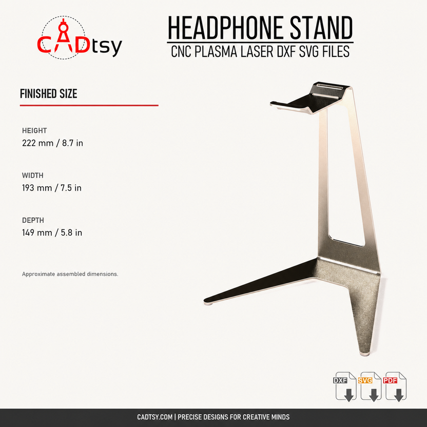 R2 headphone stand dimensions 222 by 193 by 149 millimeters