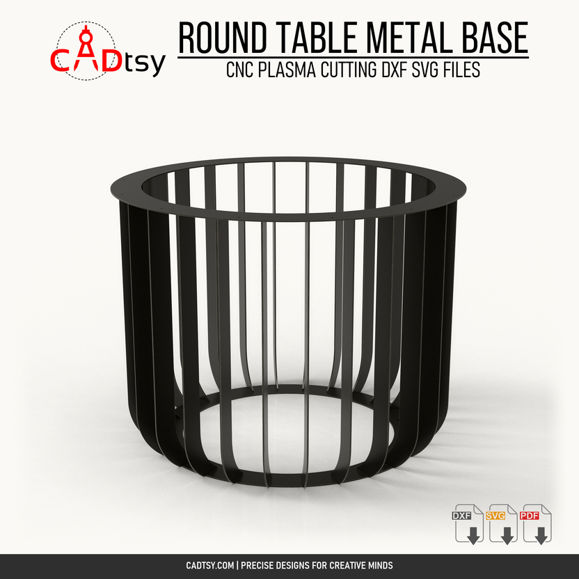 Bare D900 radial steel table base without a tabletop